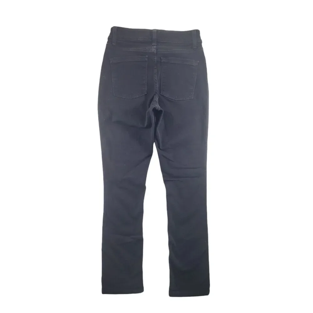 sz 2 L.L. Bean Favorite Fit Black Jeans Denim Women's Stretch 27x30 Beanflex